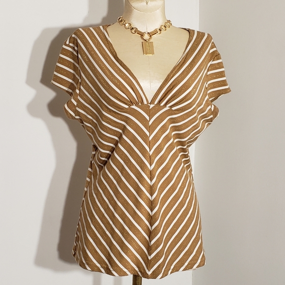 paper doll Tops - Paper Doll striped top size Large